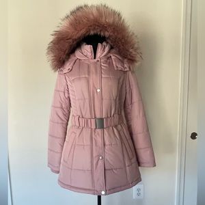 Pink Puffy 3/4 coat Sz S